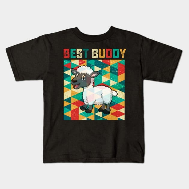 Best Buddy Sheep Kids T-Shirt by danieldamssm